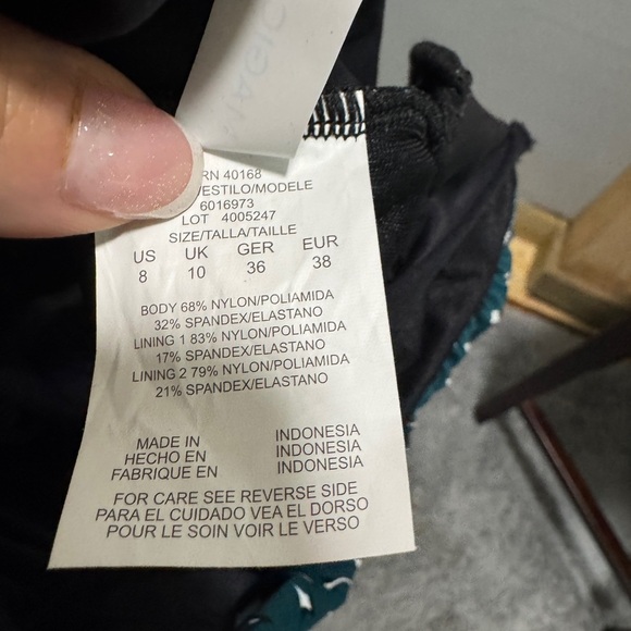 Magicsuit Green and Black Asymmetrical One-Piece Swimsuit - Picture 7 of 8